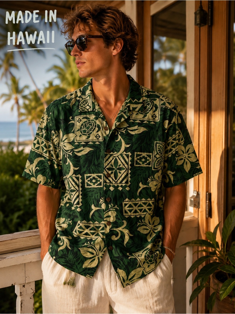 Hilo Hattie Made In Hawaii Tropical Aloha Button Front Shirt M